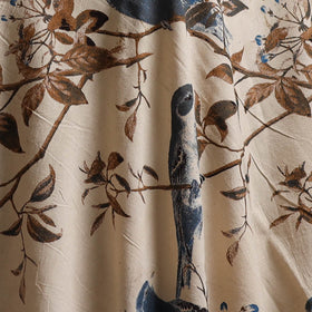 Beige - Kalamkari Printed Cotton Fabric 25