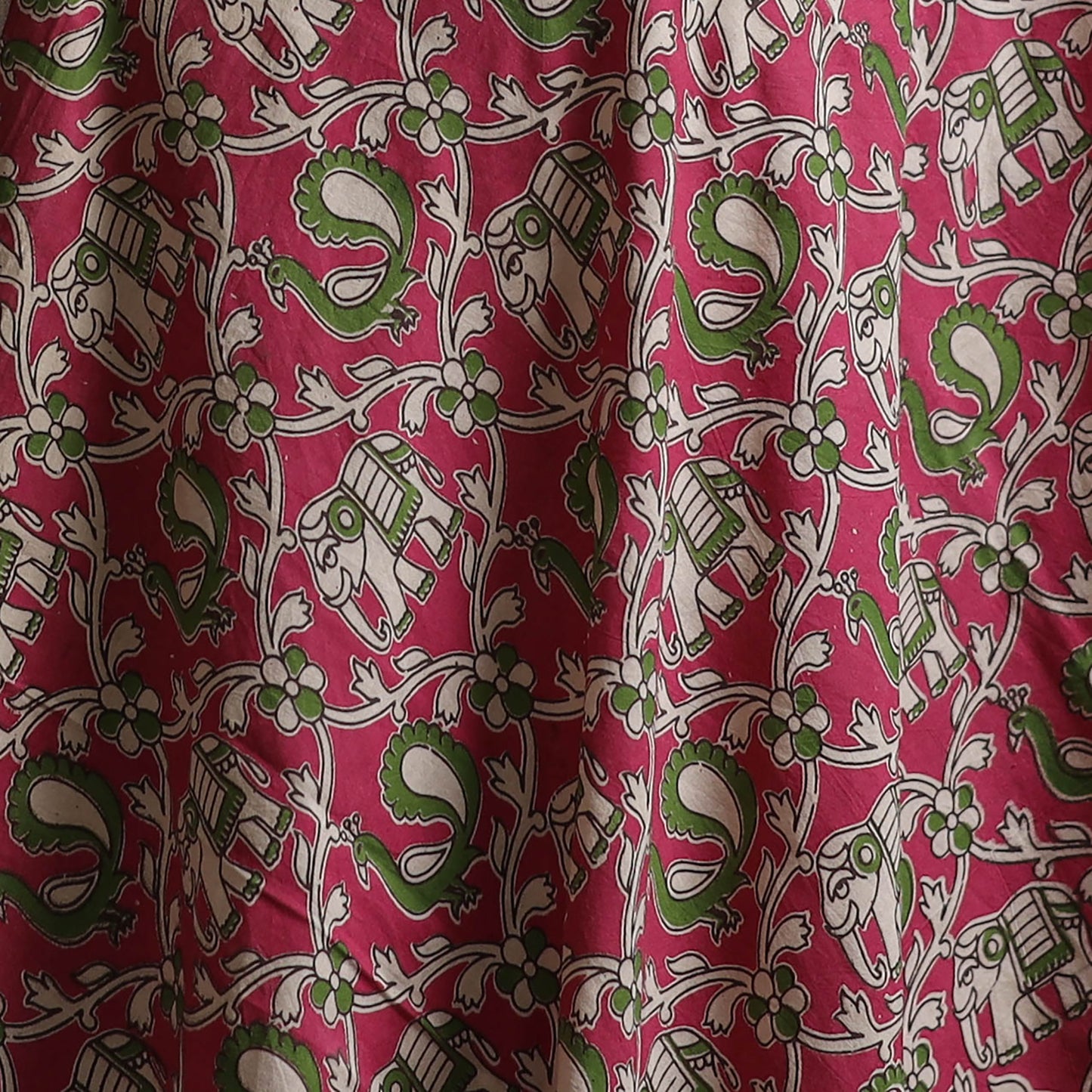 Pink - Kalamkari Printed Cotton Fabric 24