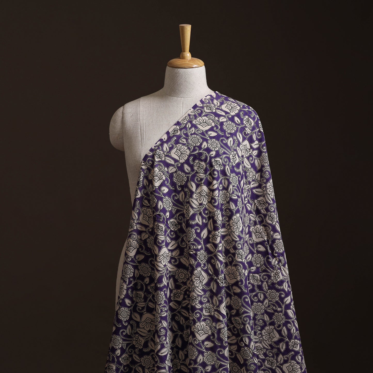 Purple - Kalamkari Printed Cotton Fabric 23