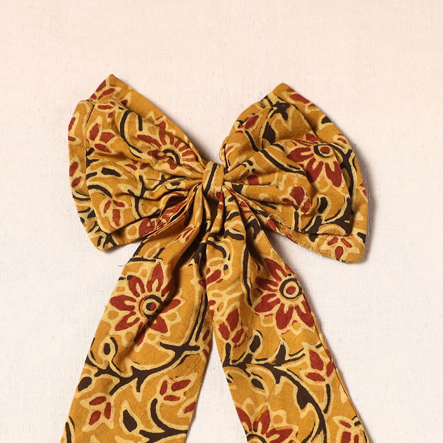 Yellow - handmade fabric bow hair clip 14 - handcrafted