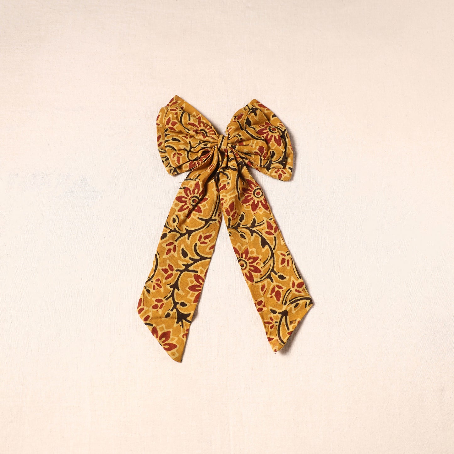 Yellow - handmade fabric bow hair clip 14 - handcrafted