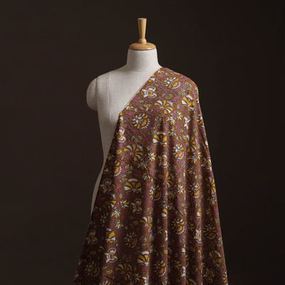 Brown - Kalamkari Printed Cotton Fabric 22