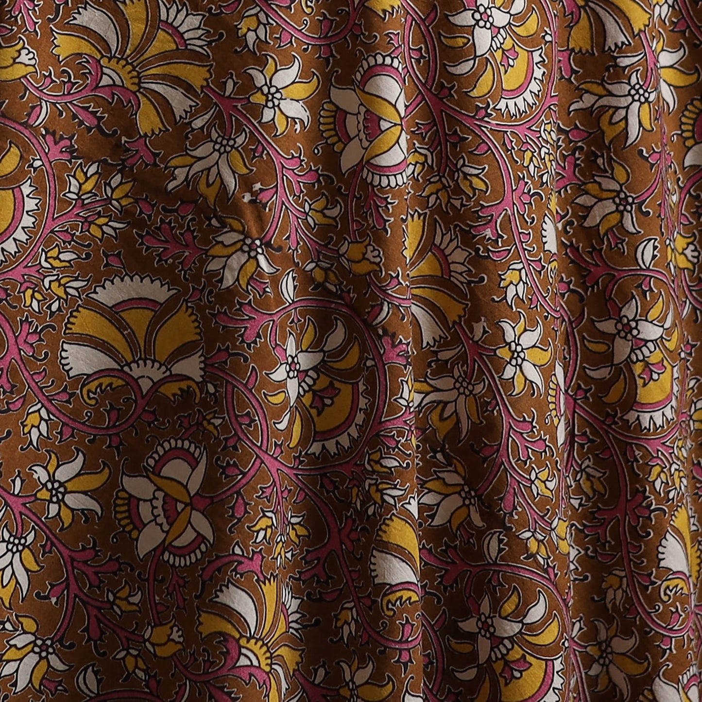 Brown - Kalamkari Printed Cotton Fabric 22