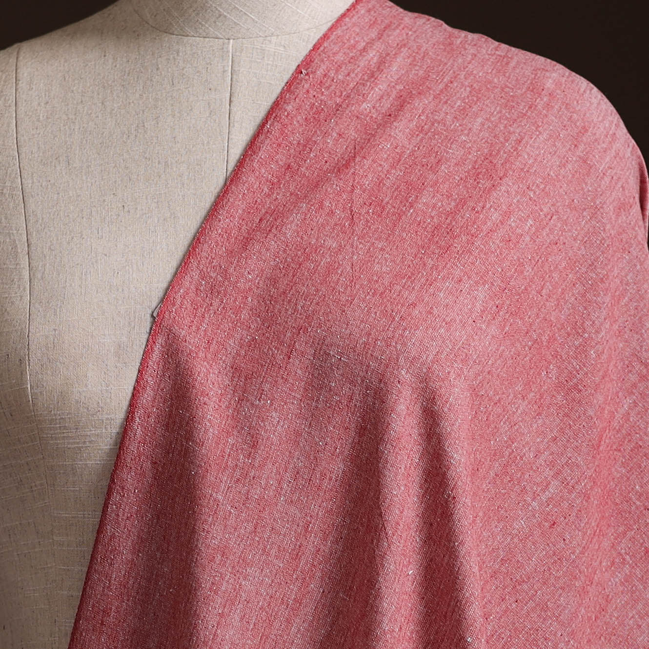 Pink - Prewashed Fine Cotton Handloom Plain Fabric 52