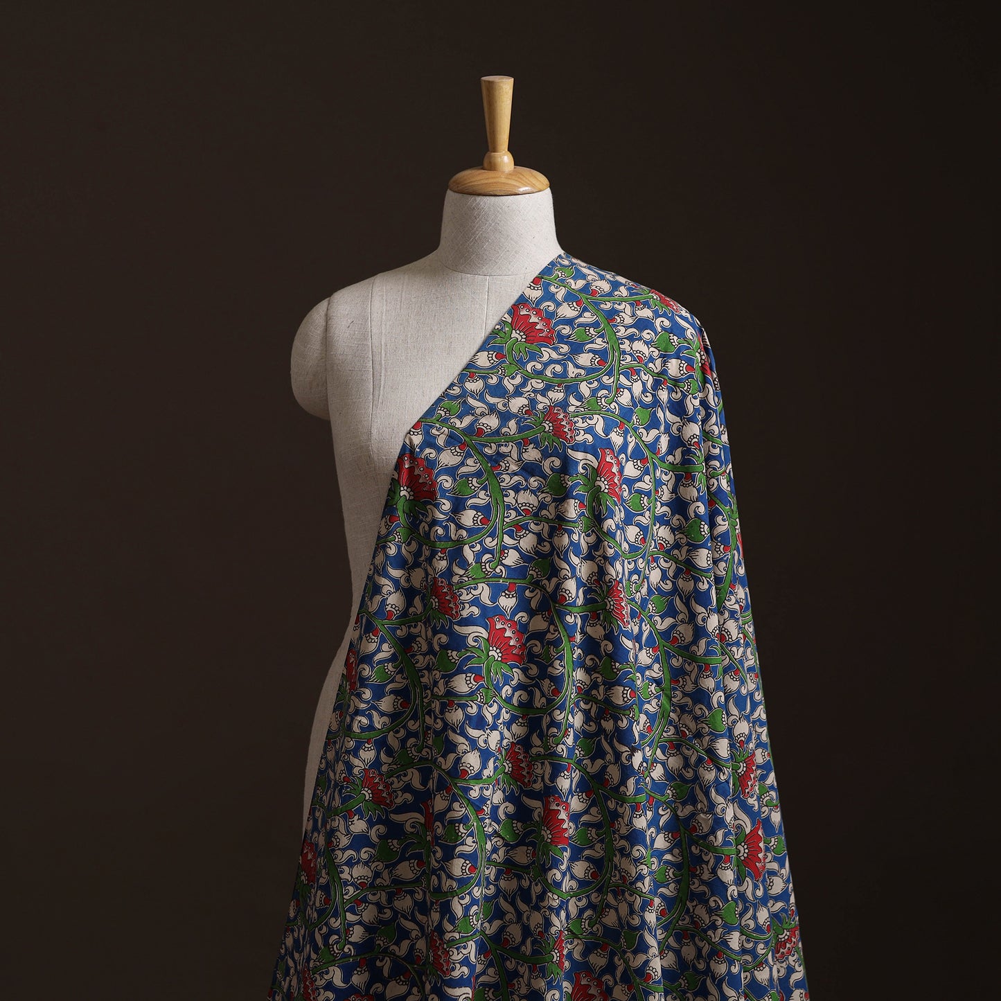 Blue - Kalamkari Printed Cotton Fabric 20