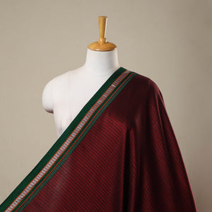 Maroon - Karnataka Weave Cotton Khun Fabric 43