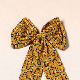 Yellow - handmade fabric bow hair clip 18 - handcrafted