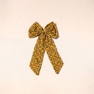 Yellow - handmade fabric bow hair clip 18 - handcrafted