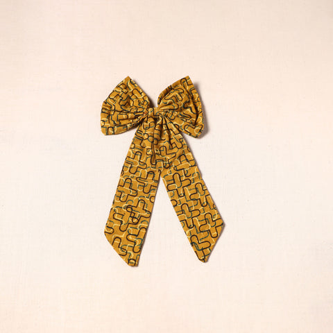 Yellow - handmade fabric bow hair clip 18 - handcrafted