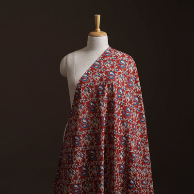 Red - Kalamkari Printed Cotton Fabric 19