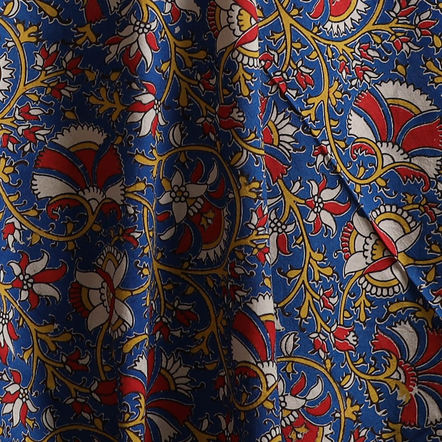 Blue - Kalamkari Printed Cotton Fabric 18