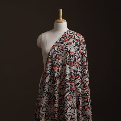 Black - Kalamkari Printed Cotton Fabric 16