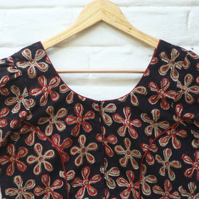 Buy Pedana Block Print Cotton Stitched Kalamkari Blouse