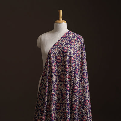 Purple - Kalamkari Printed Cotton Fabric 12