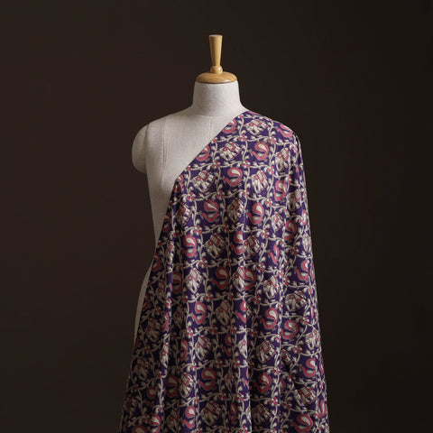 Purple - Kalamkari Printed Cotton Fabric 12