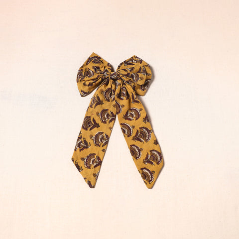 Yellow - handmade fabric bow hair clip 30 - handcrafted