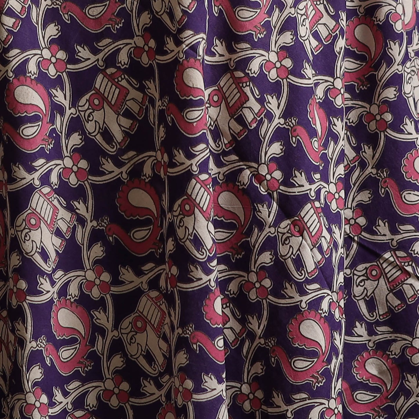 Purple - Kalamkari Printed Cotton Fabric 12