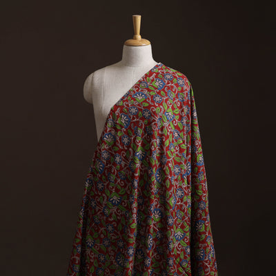 Red - Kalamkari Printed Cotton Fabric 10
