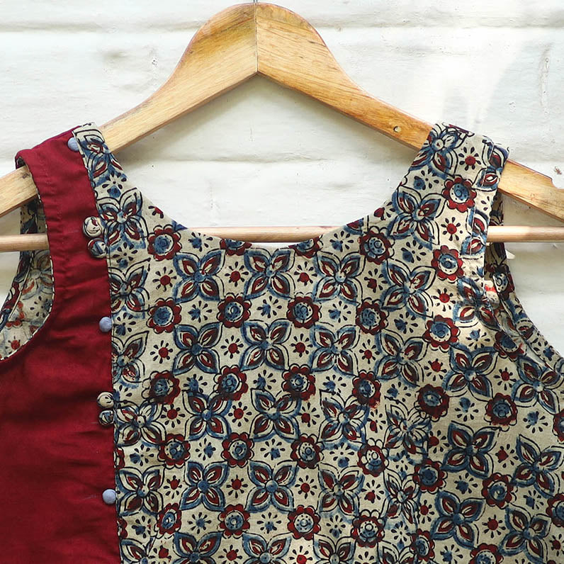 Multicolor Block Print Cotton Stitched Ajrakh Blouse Online