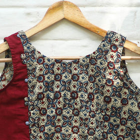 Multicolor Block Print Cotton Stitched Ajrakh Blouse Online