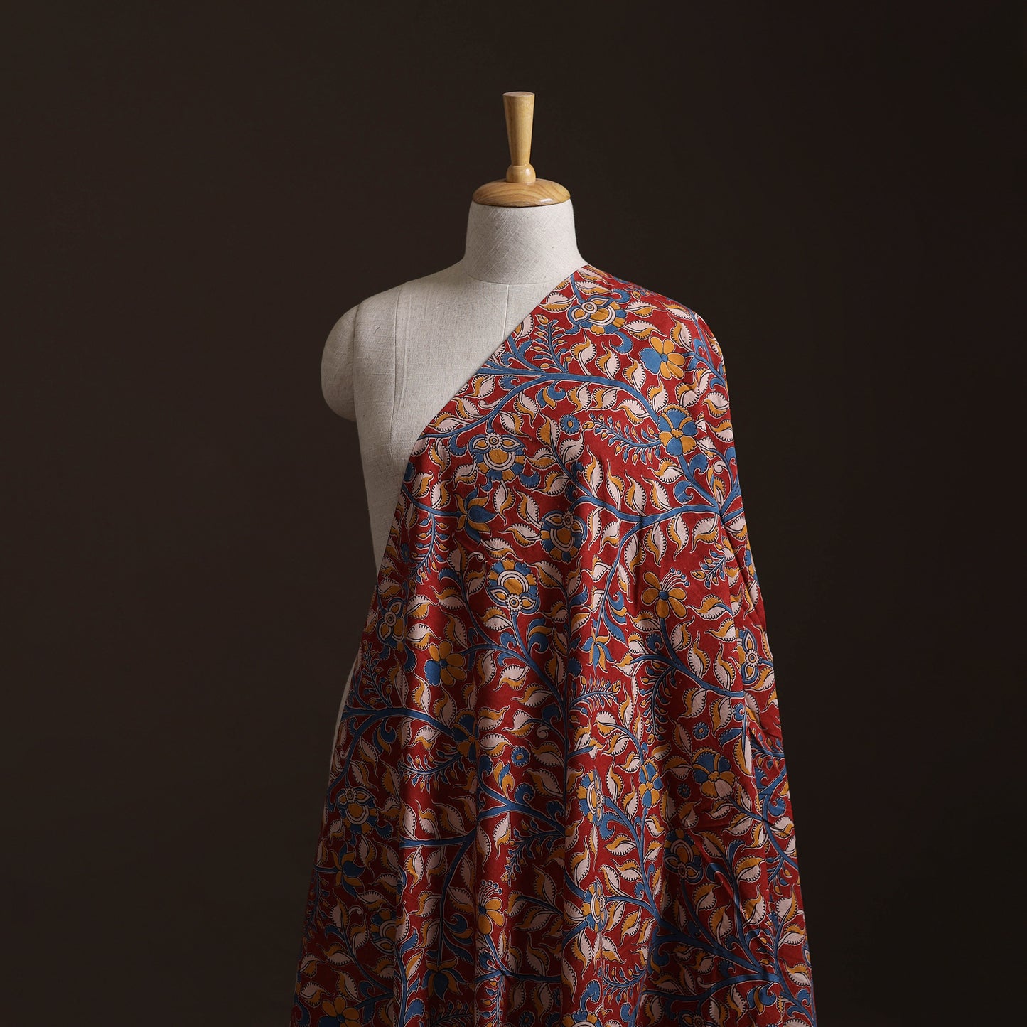 Red - Kalamkari Printed Cotton Fabric 06