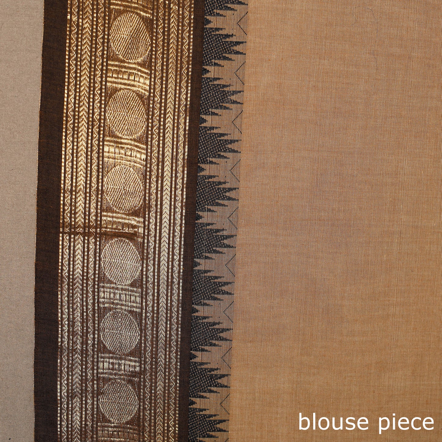 Brown Kandangi Chettinad Cotton Saree with Zari Border