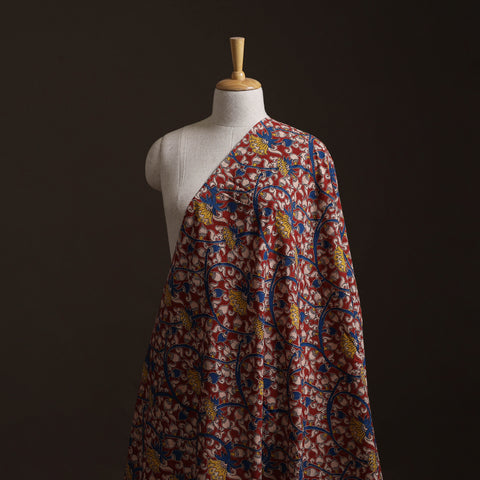 Red - Kalamkari Printed Cotton Fabric 04