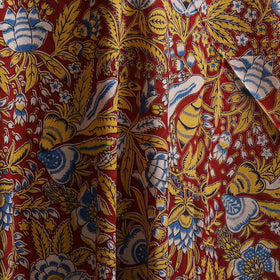 Red - Kalamkari Printed Cotton Fabric 02