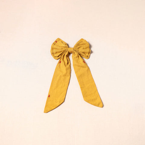 Yellow - handmade fabric bow hair clip 46 - handcrafted