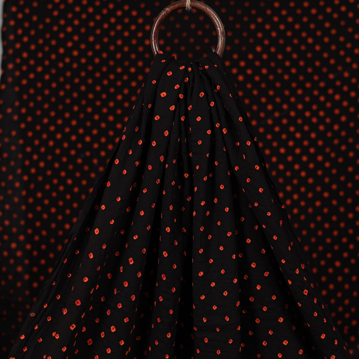 Black - Kutch Tie-Dye Bandhani Cotton Fabric 09