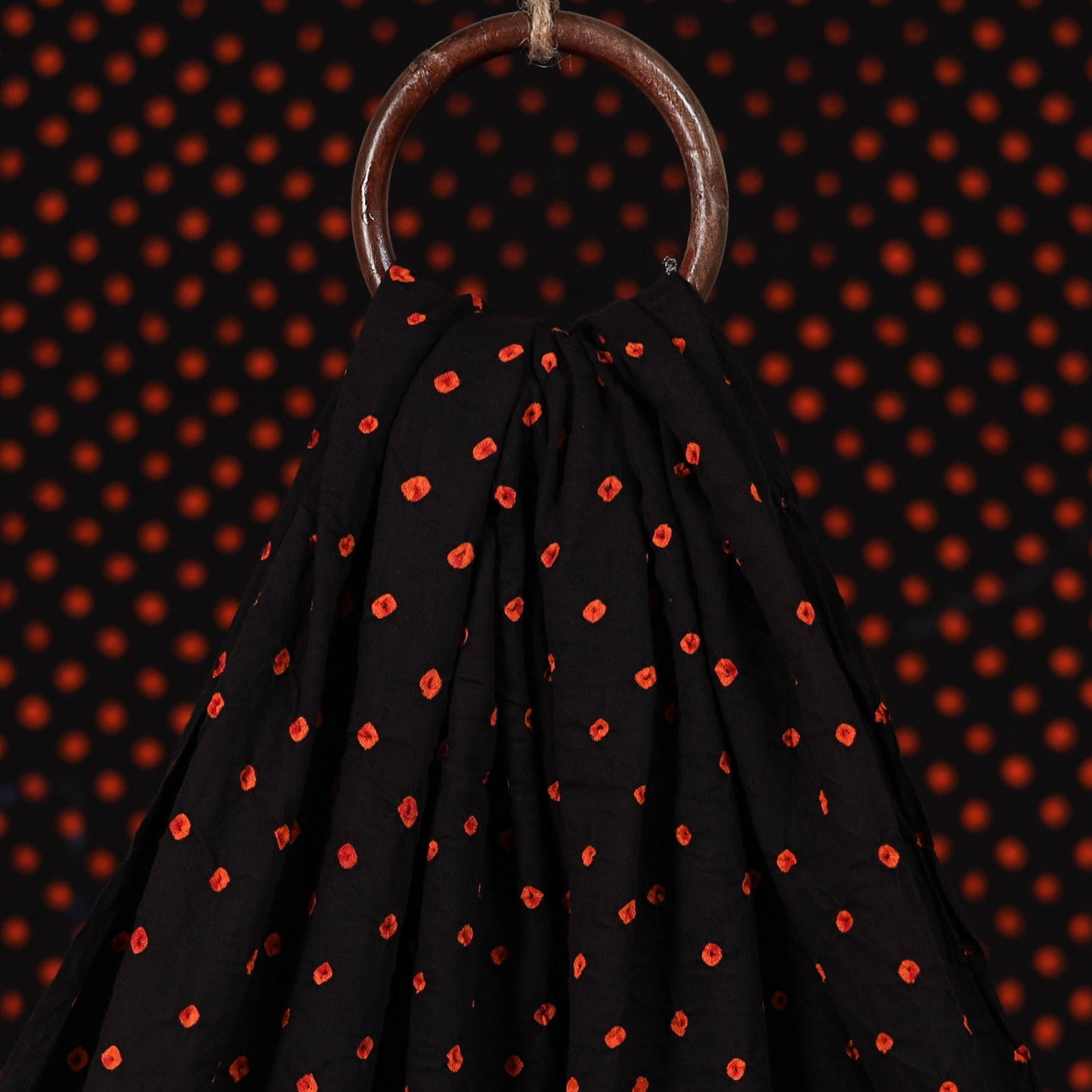 Black - Kutch Tie-Dye Bandhani Cotton Fabric 09