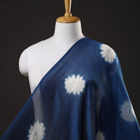 Blue - Shibori Tie-Dye Chanderi Silk Handloom Fabric