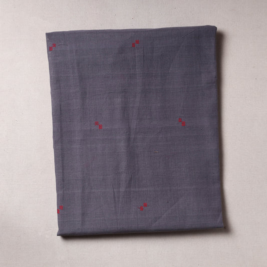 Grey - Godavari Jamdani Pure Handloom Cotton Precut Fabric (1.4 meter)