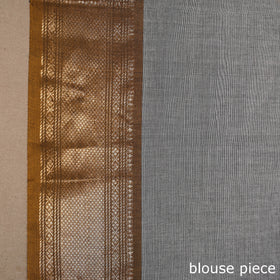 Grey Kandangi Chettinad Cotton Saree with Zari Border