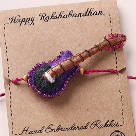 Guitar - Hand Embroidered Felt Work Kids Rakhi 25