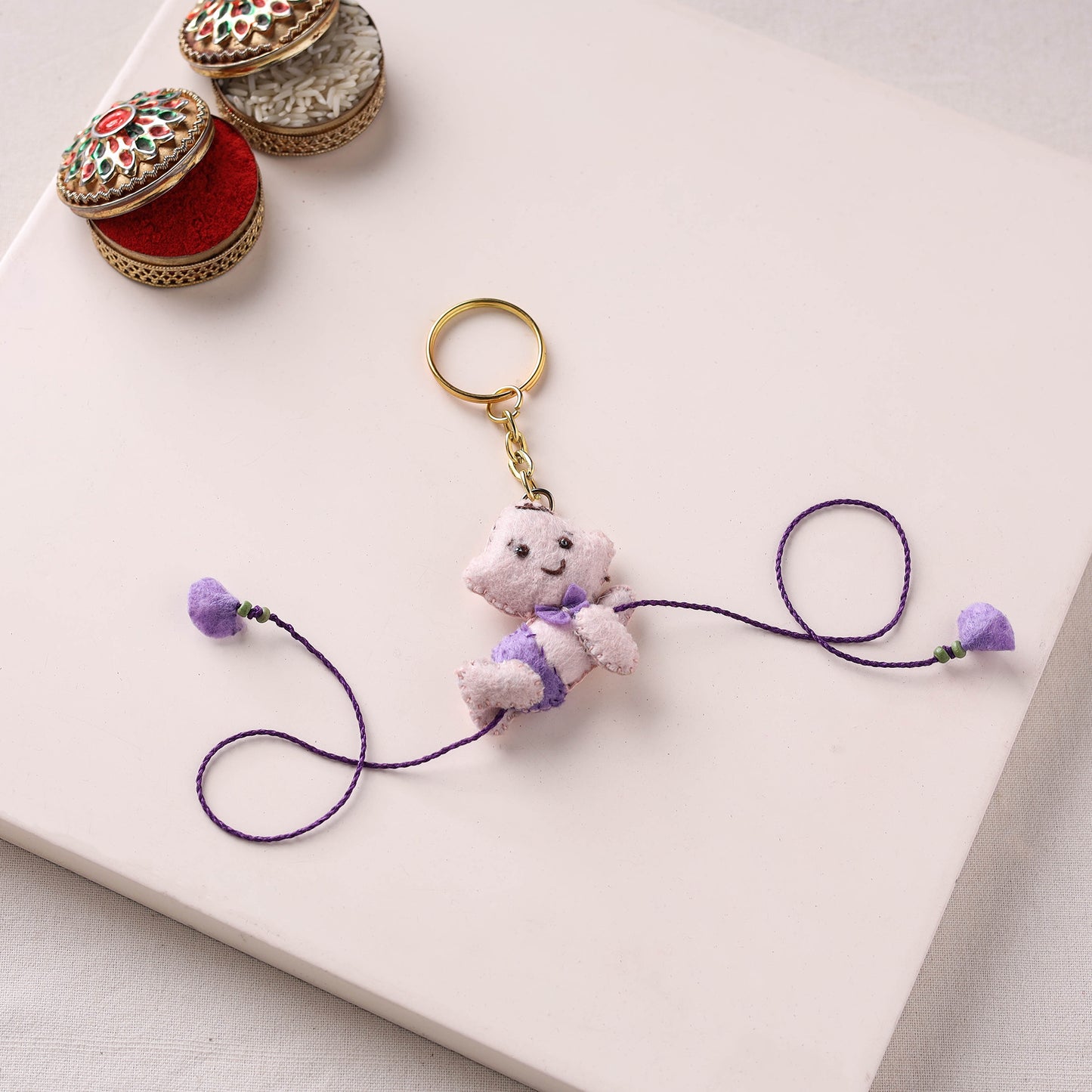 Crawling Baby - Hand Embroidered Felt Rakhi for Kids 03