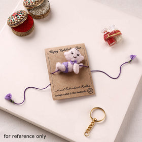 Bat & Ball - Hand Embroidered Felt Rakhi for Kids 40