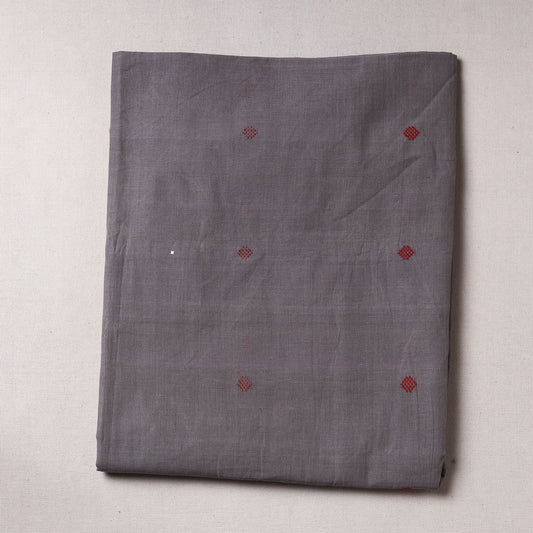 Grey - Godavari Jamdani Pure Handloom Cotton Precut Fabric (1.2 meter)