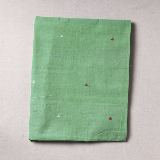 Green - Godavari Jamdani Pure Handloom Cotton Precut Fabric (1 meter)