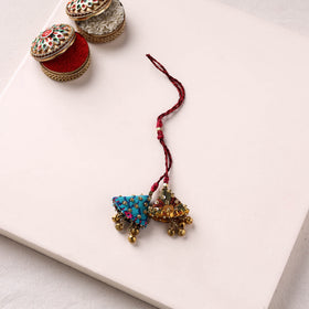 Hand Embroidered Beadwork Lumba Rakhi 20