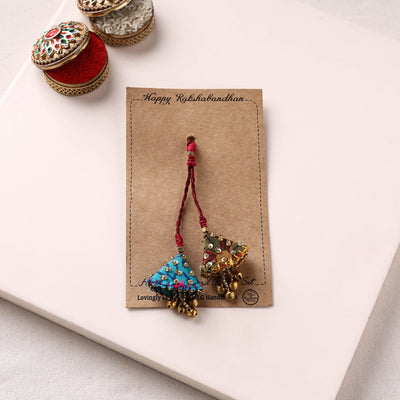 Hand Embroidered Beadwork Lumba Rakhi 20