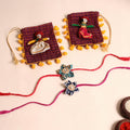  Handmade Fabric Flower Rakhi (Set of 2)
