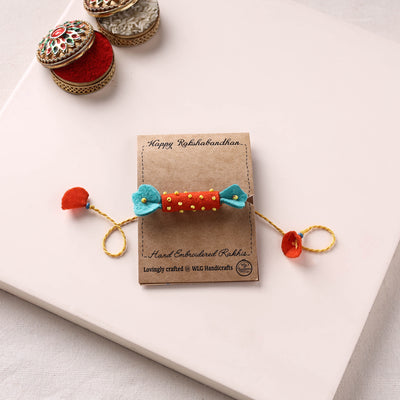 Candy - Hand Embroidered Bead Work Felt Rakhi for Kids 31