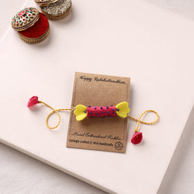 Candy - Hand Embroidered Bead Work Felt Rakhi for Kids 32