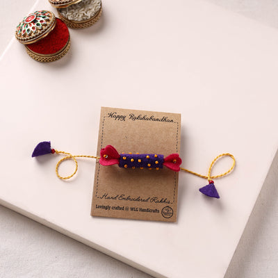 Candy - Hand Embroidered Bead Work Felt Rakhi for Kids 33