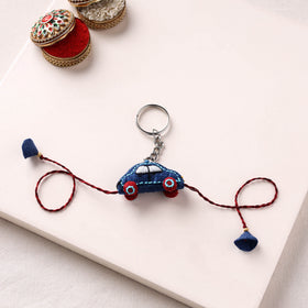 Car - Hand Embroidered Felt Rakhi for Kids 34