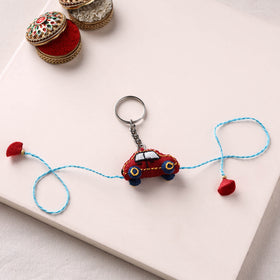 Car - Hand Embroidered Felt Rakhi for Kids 35