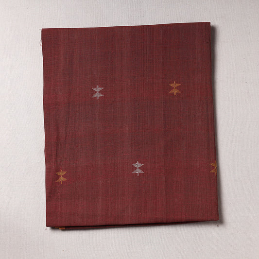 Maroon - Godavari Jamdani Pure Handloom Cotton Precut Fabric (0.8 meter)