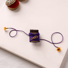 Chocolate - Hand Embroidered Felt Rakhi for Kids 38