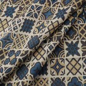 Ajrakh Hand Block Print Natural Dyed Cotton Lycra Fabric 03